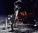 Solar sail experiment on the lunar surface
